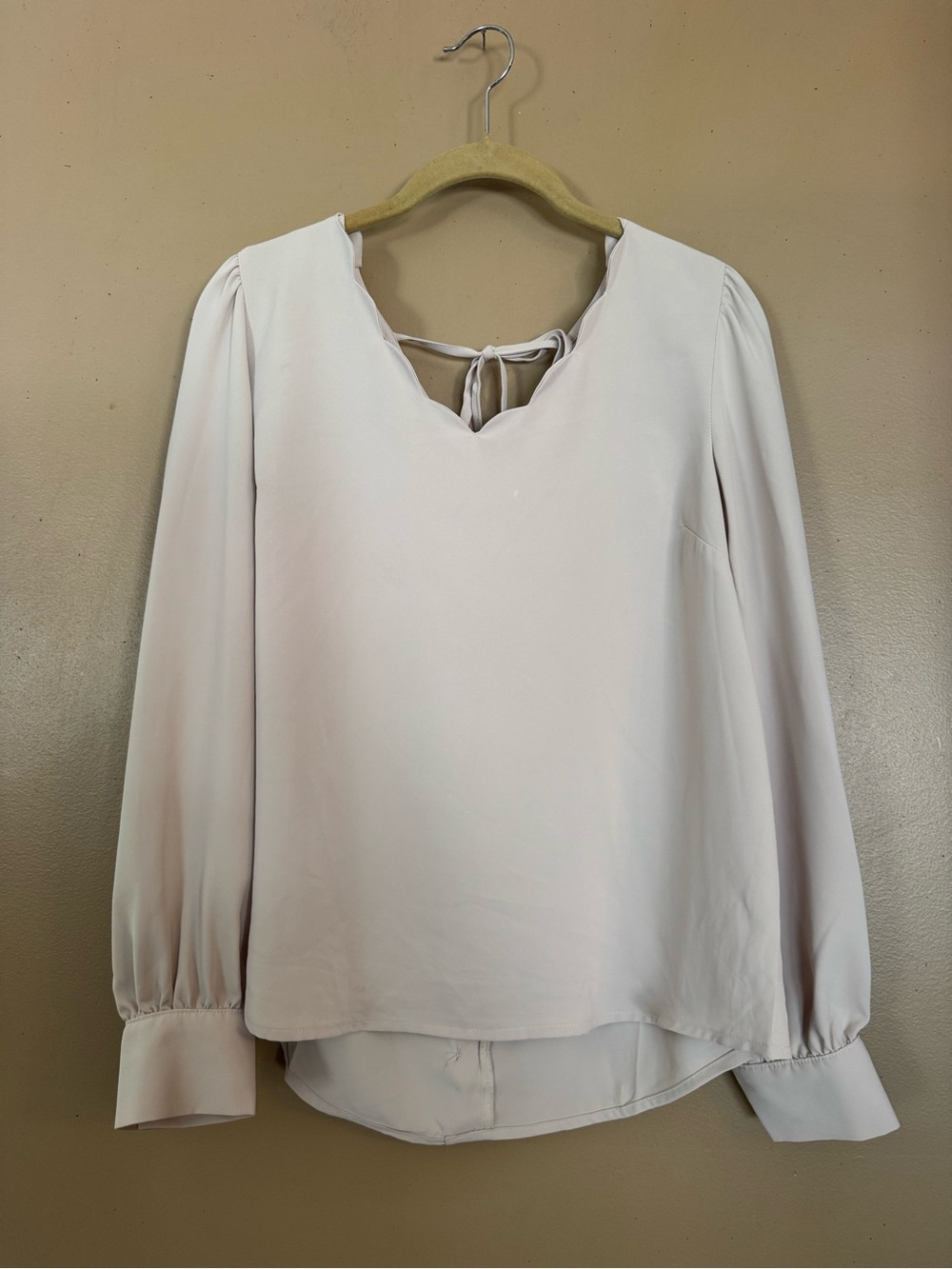 Blu pepper Long Sleeve Tie-Back Blouse - Light Pink